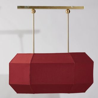 Maisons du monde L&aacute;mpara de techo de poli&eacute;ster reciclado burdeos y dorada