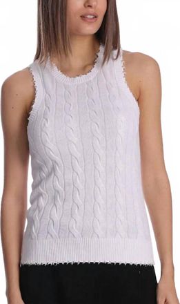 Minnie Rose Cable Tank Top In White