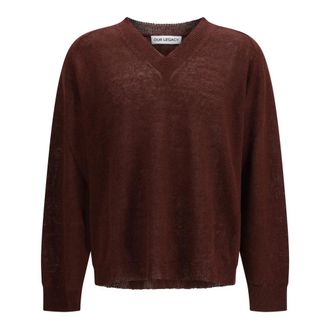 Our Legacy Rue V-Neck Trui - Heren - Truien - Bruin - Maat: XL Katoen