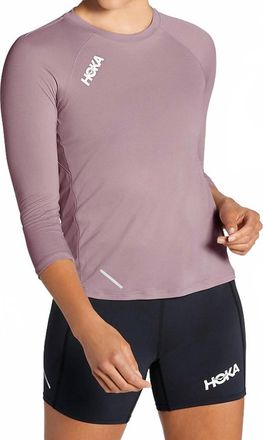 Hoka One One Glide 3/4 Sleeve Shirt In Lavender