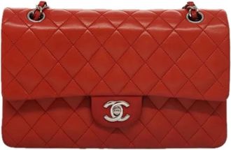 Chanel Pre-owned Leather chanel-bags - Dames - Vintage Schoudertas - Oranje - ONE Size - Leer - Vintage