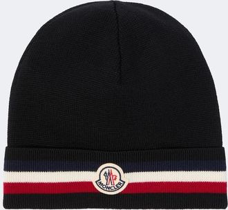 Moncler Tricolor virgin wool beanie