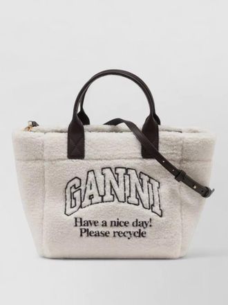 Ganni small shopper tote bag synthetic shoulder
