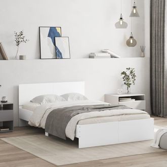 Berkfield Home Bed Frame without Mattress White 120x200 cm | Size: Small Double