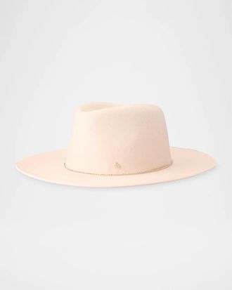 Maison Michel Mimi Chain-Embellished Wool Felt Fedora