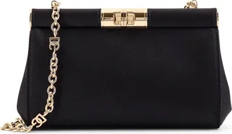 Dolce & Gabbana Satin Shoulder Bag With Engraved Logo-Donna