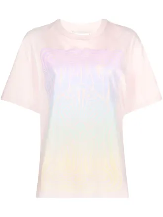 Stella McCartney graphic-print cotton T-shirt - women - Cotton - 36 - Pink
