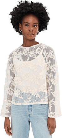 Sanctuary Boho Lace Top Womens Clothing Vintage Ivory : LG (US 10-12), Cotton/Modal