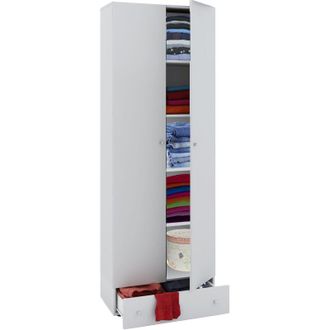 ebuy24 Vcm Armario De Madera 5 Compartimentos Con Caj&oacute;n 2 Puertas Giratorias Dimensiones Aprox. B. 70 X Al. 196 X T. 40 Cm - Vandol S (roble Sonoma)