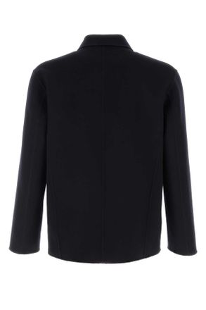 Jil Sander Mens Midnight Blue Wool Blend Shirt 402 Camicie
