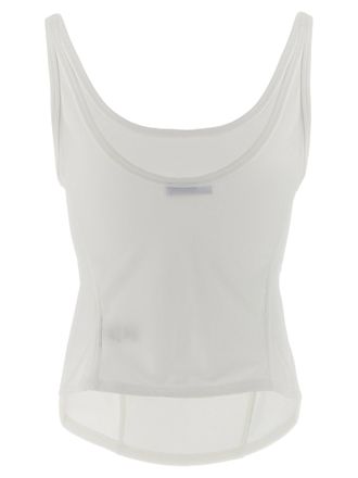 MUGLER Corseted Stretch Tank Top - White