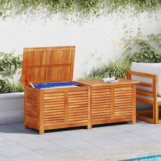Berkfield Home Garden Storage Box with Louver 150x50x56 cm Solid Wood Acacia in Brown | Size: 150 x 50 x 56 cm