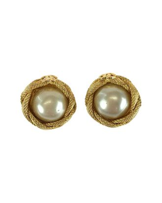 Chanel Pearl Coco Mark Earrings (Authentic Pre-Loved)