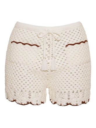 Cara Cara crochet scallop-trim short shorts - women - Cotton - S - White