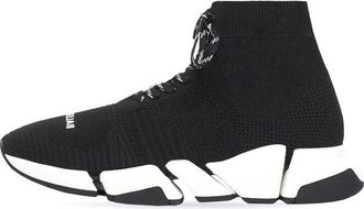 Balenciaga Speed 2.0 Lace-Up Sneaker Black White 617258W2DB21015