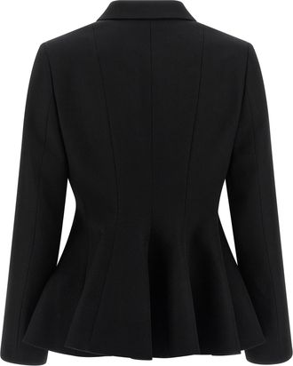 Fendi Womens Black Virgin Wool Blazer Clothing