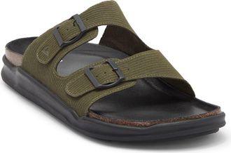 Quiksilver Deck Double Strap Slide Sandal in Dark Green/Tan/Black at Nordstrom Rack, Size 12