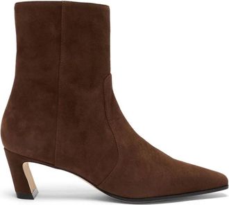 Stuart Weitzman Schoenen, Dames, Bruin, 37 1/2 EU, Su&egrave;de, Stassi Zip Bootie 50