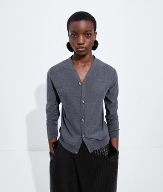 Bottega Veneta Cardigan in lana - Grigio - Donna - XL