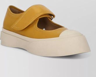 Marni leather ballerina shoes raised rubber sole