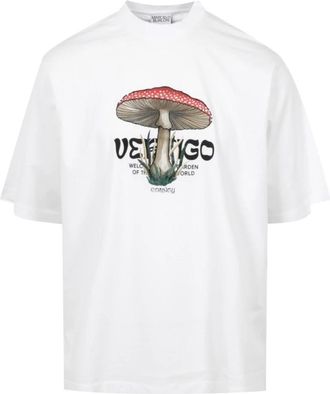 Marcelo Burlon Vertigo Mushroom Print Wit T-Shirt - Heren - T-shirts - Wit - XS - Katoen - Tops