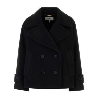 Chlo&eacute; Short Double-Breasted Coat - female - Chlo&eacute; - Double-Breasted Coats - Black - 2XS - Coats