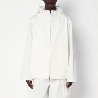 Gucci Giacca con zip bianca con stampa logo