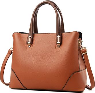 Generic Purses and Handbags for Women Fashion Ladies Leather Top Handle Satchel Crossbody Bag Large Shoulder Bag Totes (Brown)
