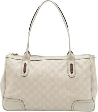 Gucci Pre-owned Princy Tote Bag - Dames - Vintage Shopper - Beige - ONE Size - Leer - Vintage