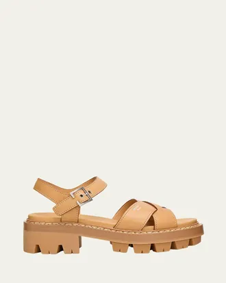 Prada 55mm Leather Platform Sandals