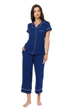 The Cats Pajamas Pima Knit Capri Set in Marine Blue at Nordstrom, Size X-Large