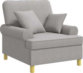 vidaXL Sill&oacute;n Xl Con Cojines Gris Nube Tela Vidaxl