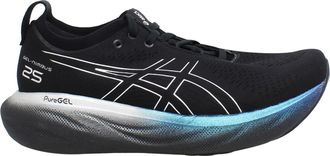 Asics Asics Ascis Gel-Nimbus 25 Platinum Mens Black Running Shoes - Size UK 6
