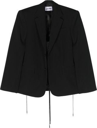 Jean Paul Gaultier single-breasted corset blazer - women - Viscose/Wool - 36 - Black