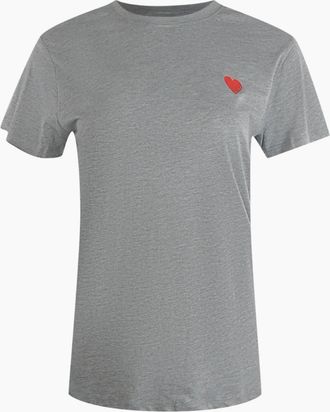Love Moschino Womens Love Moschino Small Red Heart Logo Grey T-Shirt - Size: 10/8