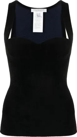 Philosophy di Lorenzo Serafini Chenille top - women - Viscose/Polyamide - 44 - Black