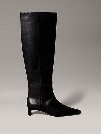 Calvin Klein Botas altas de piel con tacón kitten