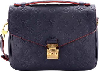 Louis Vuitton Blue Monogram Empreinte Leather Pochette Metis (Authentic Pre- Loved)