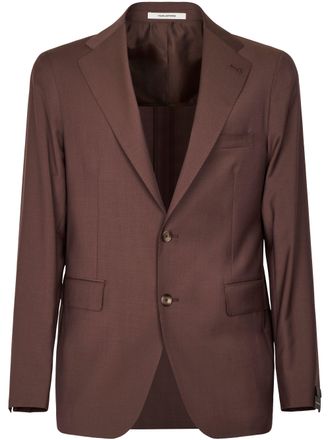 Tagliatore Brown Tailored Two-Button Jacket with Matching Trousers
