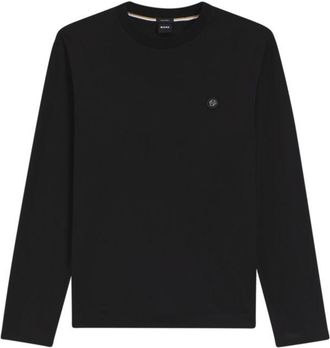BOSS Mercerised-cotton T-shirt with Double B monogram