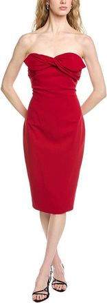 Badgley Mischka Crepe Front Twist Cocktail Dress
