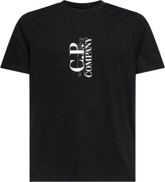 C.P. Company VERTICAL LOGO T SHIRT Size: 3XL, colour: BLACK