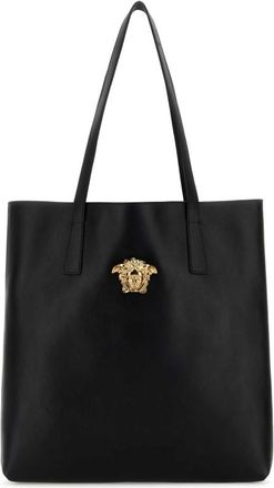 Versace Black Leather Shopping Bag