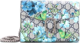 Gucci Dionysus Chain Wallet Blooms Print GG Coated Canvas Small crossbody bag - Blauw