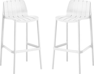 Habitat et Jardin Lote De 2 Sillas Altas De Jard&iacute;n Apilables <> - Blanco