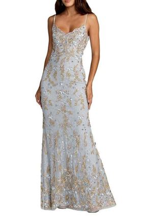Mac Duggal Embellished Sleeveless Sweetheart Neck Gown in Powder Blue at Nordstrom, Size 12