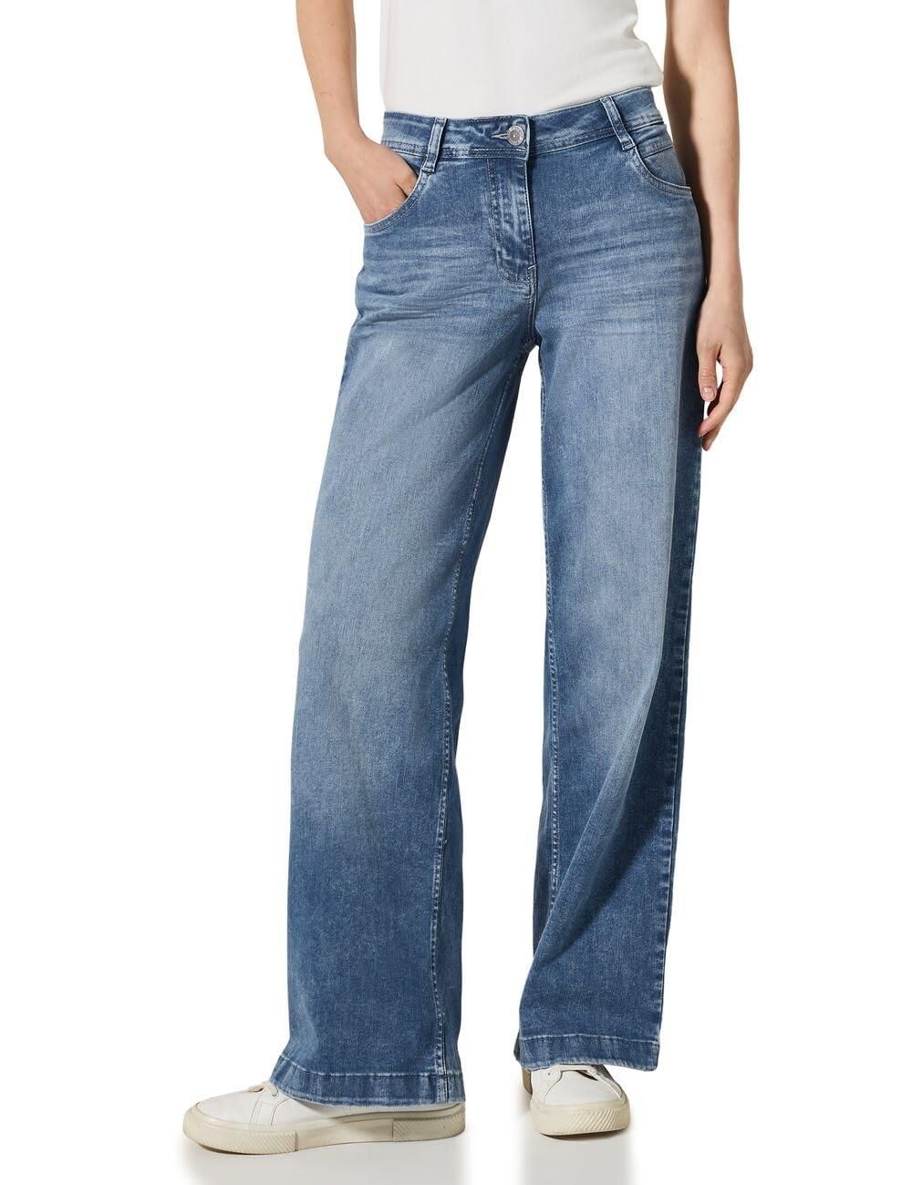 Cecil Damen Jeans Mit Bouclé-Detail - Casual Fit S Produktbild-Vorschau 8