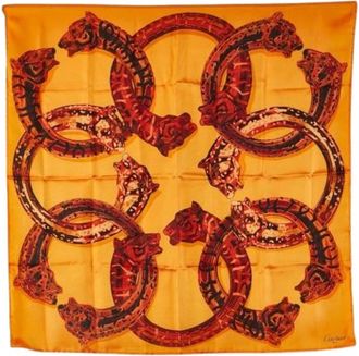 Cartier Pre-owned Scarves, female, Orange, Size: ONE SIZE Pre-owned Silk scarves