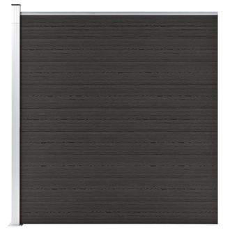 vidaXL Panel De Valla Wpc Negro 175x186 Cm Vidaxl