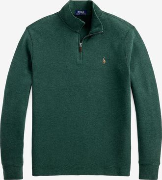 Polo Ralph Lauren Oberteil aus Baumwolle mit Stehkragen und Zip Estate-Rib Pony